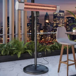 ROBERTO | Stand Heizstrahler | Edelstahl | 2400W | 3 Heizstufen | Infrarot Wärmestrahler, Infrarotstrahler