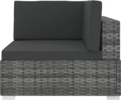 VidaXL Modular-Sofa-Eckteil 1 Stk. + Auflagen Poly Rattan Grau -Grünwelt Exporteren Garten-Winkel d9b8435f9045d388b3f39e4c7e2119ad