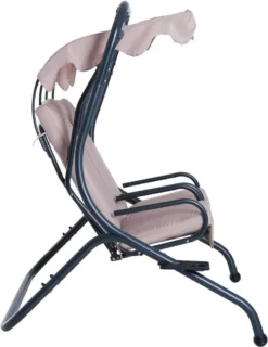 Outsunny 2 Sitzer Hollywoodschaukel Gartenschaukel Mit Sonnendach Gartenstuhl Sitz Mit Sprühbaumwolle Oxfordstoff PE-Beschichtung Stahl Oxford-Stoff Beige 170 X 136 X 170 Cm（pro Sitz） -Grünwelt Exporteren Garten-Winkel da8126d15eb4f5cd452a8cfe88663dcd