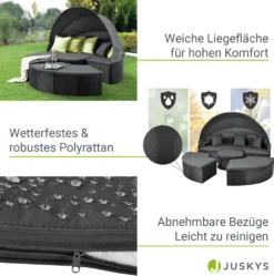 Juskys 2in1 XXL Polyrattan Sonneninsel & Sitzgruppe Puerto Plata – Set Mit Dach, Kissen, Tisch Und Hockern – Liegeinsel Lounge Wetterfest Garten 16 Juskys 2in1 XXL Polyrattan Sonneninsel & Sitzgruppe Puerto Plata – Set Mit Dach, Kissen, Tisch Und Hockern – Liegeinsel Lounge Wetterfest Garten -Grünwelt Exporteren Garten-Winkel da82579db08dcd025dde69e56142f2b8