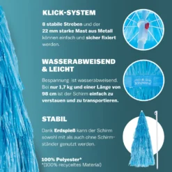 Kingsleeve Sonnenschirm Hawaii Ø 160 Cm Neigbar Höhenverstellbar Wasserabweisend Erdspieß Mehrfarbig Bastschirm Hawaiischirm Strandschirm Strandsonnenschirm, Farbe:blau - Blue - Bleu -Grünwelt Exporteren Garten-Winkel dc3320349d076888bbe7e9a3c03ce7f7