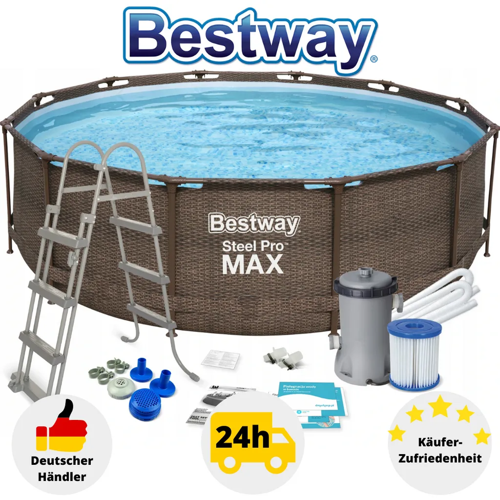 Bestway Swimmingpool-Set Steel Pro Max Rahmen 366 X 100 Cm 20 Bestway Swimmingpool-Set Steel Pro Max Rahmen 366 X 100 Cm – Bild 20