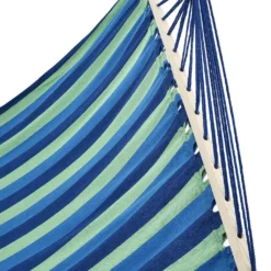 Juskys Hängematte Caracas 230 X 150 Cm In Grün-Blau – Doppelhängematte Aus Baumwolle Für 2 Personen Mit Kissen – Outdoor-Hängematte Bis 300 Kg -Grünwelt Exporteren Garten-Winkel dd4a0e09a256e1776a72810d9de17b58