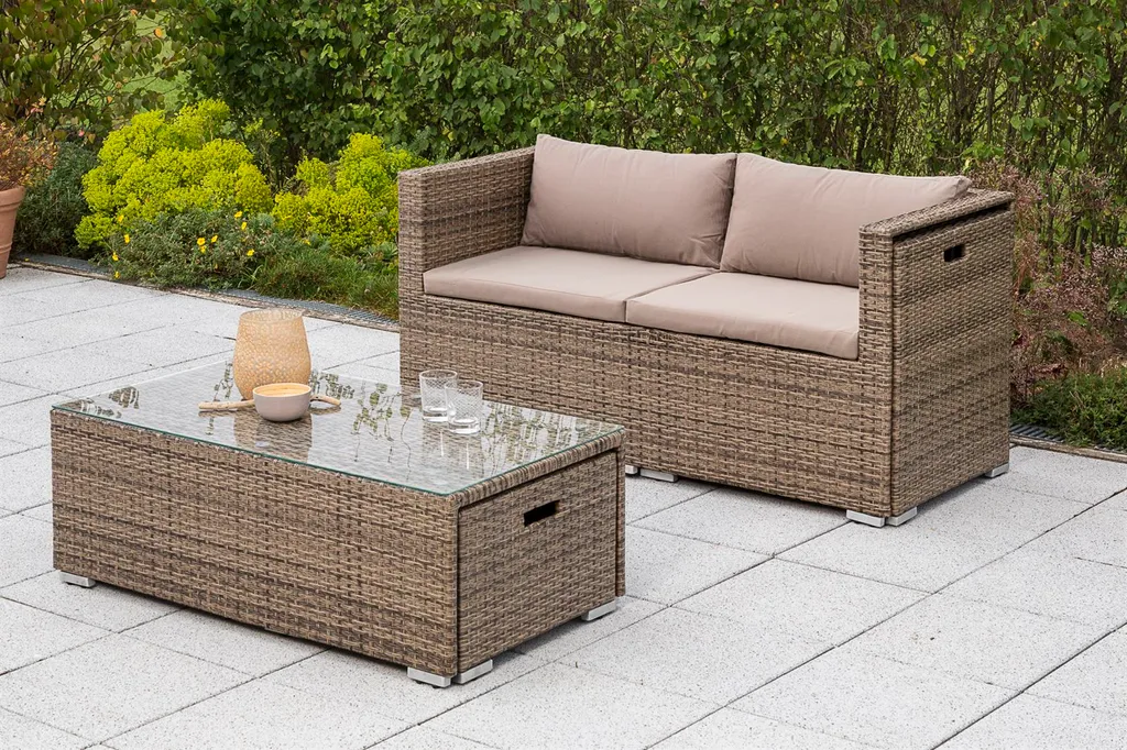 Merxx Gartenlounge Vigo Stahl, Kunststoffgeflecht Natur 7 Merxx Gartenlounge Vigo Stahl, Kunststoffgeflecht Natur – Bild 7