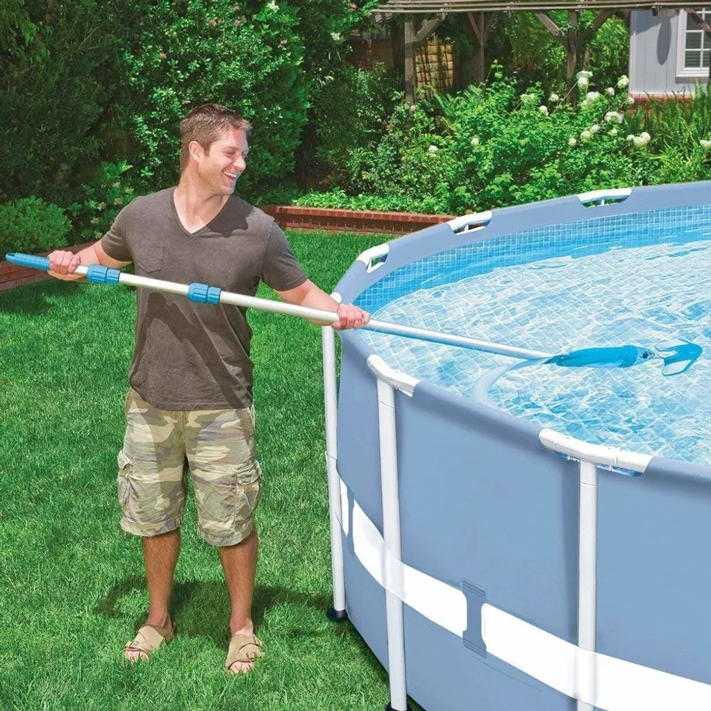 Intex Pool Reinigungsset, Teleskopstiel 2,79m / Schlauch 7,5m / 2tlg. Bodensauger Mit Filtersieb Zum Anschluß An Die Filterpumpe, 15 Intex Pool Reinigungsset, Teleskopstiel 2,79m / Schlauch 7,5m / 2tlg. Bodensauger Mit Filtersieb Zum Anschluß An Die Filterpumpe, – Bild 15