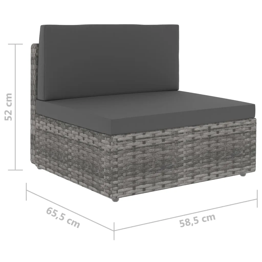 VidaXL Modulares 2-Sitzer-Sofa Poly Rattan Grau 7 VidaXL Modulares 2-Sitzer-Sofa Poly Rattan Grau – Bild 7