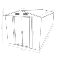 VidaXL Gerätehaus 257x489x181 Cm Metall Anthrazit 17 VidaXL Gerätehaus 257x489x181 Cm Metall Anthrazit -Grünwelt Exporteren Garten-Winkel de43f3b3ea91e922e61b6897d9daf13e