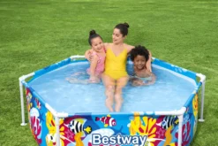 Bestway® Steel Pro™ Aufstellpool Mit Sonnenschutzdach "Splash-in-Shade" Ohne Pumpe Ø 183 X 51 Cm, Buntes Unterwasser-Design, Rund -Grünwelt Exporteren Garten-Winkel deb096ba228e6875b0db67ee4a884057