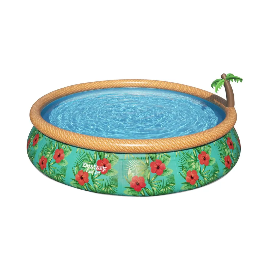 Bestway Fast Set™ Pool-Set Mit Filterpumpe "Paradise Palms", Rund, 457x84cm, 57416 1 Bestway Fast Set™ Pool-Set Mit Filterpumpe "Paradise Palms", Rund, 457x84cm, 57416