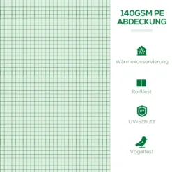 Outsunny Foliengewächshaus Mini Tunnelgewächshaus Mit Mesh Fenster, UV-beständige Frühbeet Für Garten Zur Aufzucht, PE Folie, Grün, 200 X 80 X 45 Cm -Grünwelt Exporteren Garten-Winkel e0044d4e2fcc600fae43e19aa8ed157b
