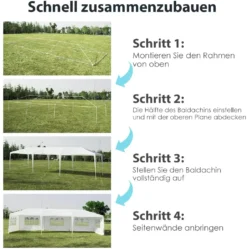 COSTWAY 3x9m Gartenpavillon Partyzelt Mit 5 Abnehmbaren Seitenwände Bierzelt UV Schutz Gartenzelt Faltpavillon Weiß -Grünwelt Exporteren Garten-Winkel e01aec96216c5cb2bbead2d494910a2b