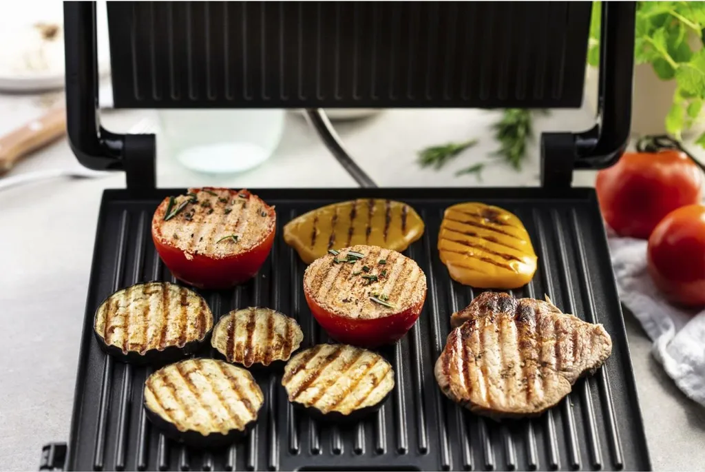 Tefal Kontaktgrill Inicio GC242D, Schwarz, Edelstahl, Rechteckig, Drehregler, 288 X 258 Mm, Scharnier, Fertig 5 Tefal Kontaktgrill Inicio GC242D, Schwarz, Edelstahl, Rechteckig, Drehregler, 288 X 258 Mm, Scharnier, Fertig – Bild 5