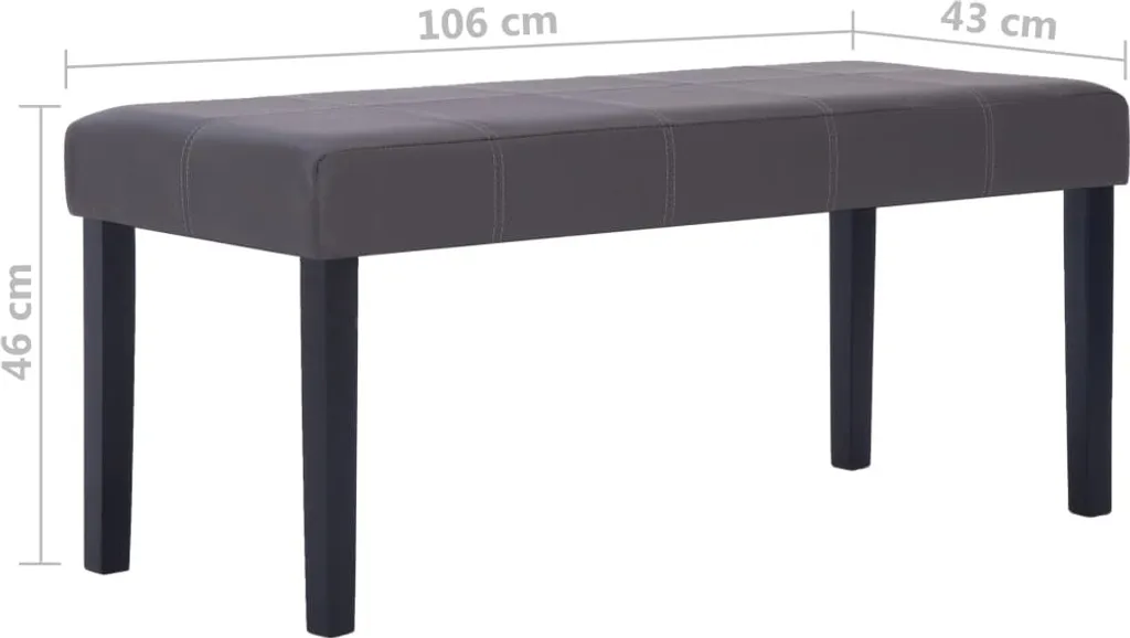 VidaXL Sitzbank 106 Cm Grau Kunstleder 7 VidaXL Sitzbank 106 Cm Grau Kunstleder – Bild 7