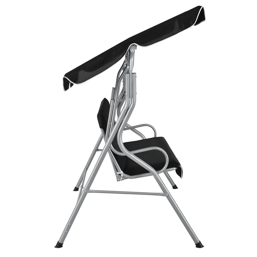 Juskys Hollywoodschaukel 3-Sitzer Mit Dach & Sitzauflage – Gartenschaukel 200 Kg Belastbar – Schaukelbank Für Garten & Terrasse - Schwarz 8 Juskys Hollywoodschaukel 3-Sitzer Mit Dach & Sitzauflage – Gartenschaukel 200 Kg Belastbar – Schaukelbank Für Garten & Terrasse - Schwarz – Bild 8