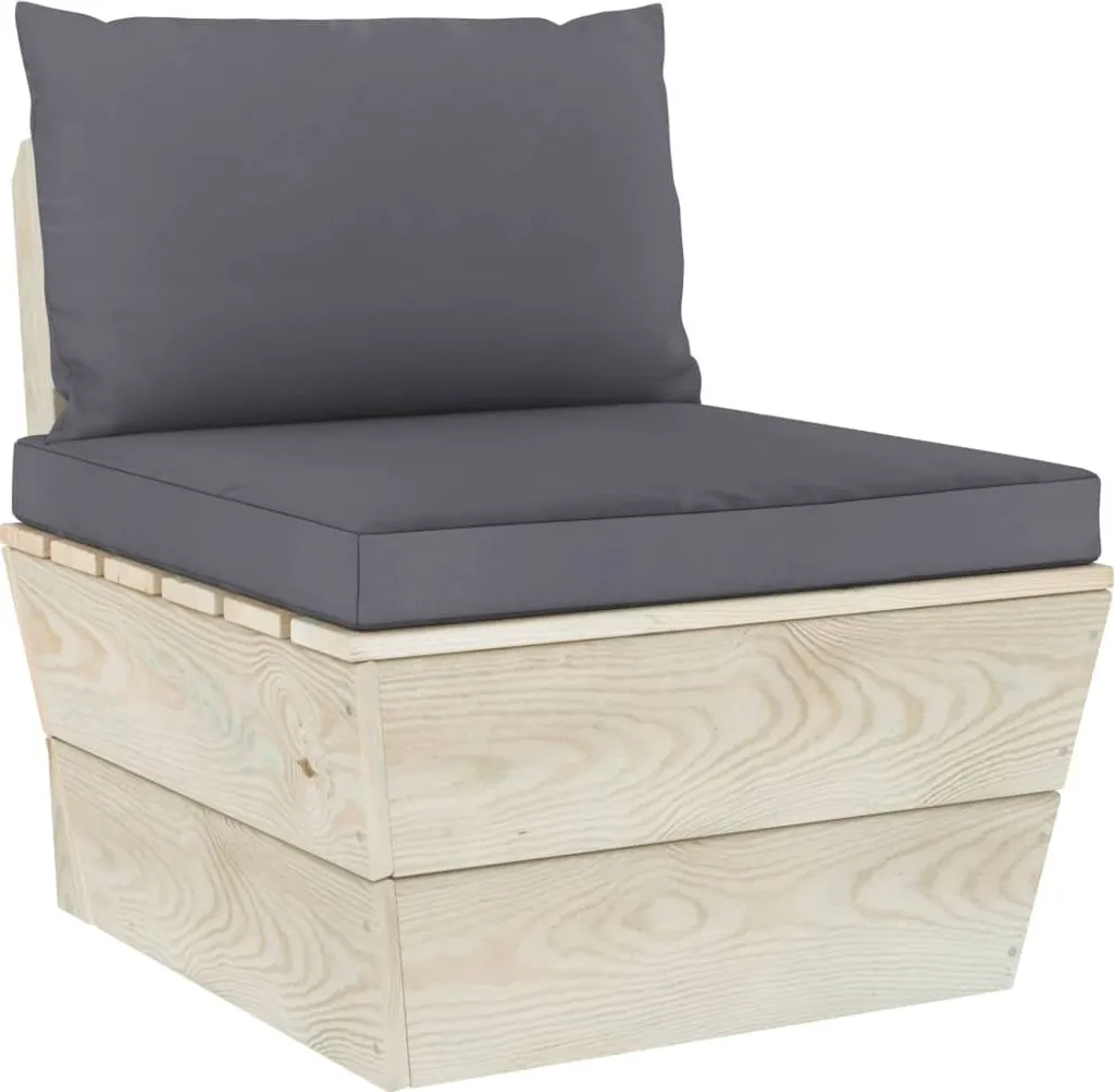 VidaXL Palettensofa-Auflagen 2 Stk. Anthrazit Stoff 1 VidaXL Palettensofa-Auflagen 2 Stk. Anthrazit Stoff