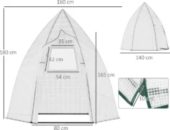 Outsunny Mini Gewächshaus Überwinterungszelt Für Pflanzen Mit Rolltür Garten Balkon Winterschutz Weiß 160 X 138 X 180 Cm 9 Outsunny Mini Gewächshaus Überwinterungszelt Für Pflanzen Mit Rolltür Garten Balkon Winterschutz Weiß 160 X 138 X 180 Cm -Grünwelt Exporteren Garten-Winkel e29fad9209ba4682516b2719115282f5