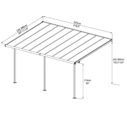 Palram - Canopia Terrassenüberdachung Sierra Grau 299x555x305 Cm -Grünwelt Exporteren Garten-Winkel e3b60d86b567da981153ed52131e9d46