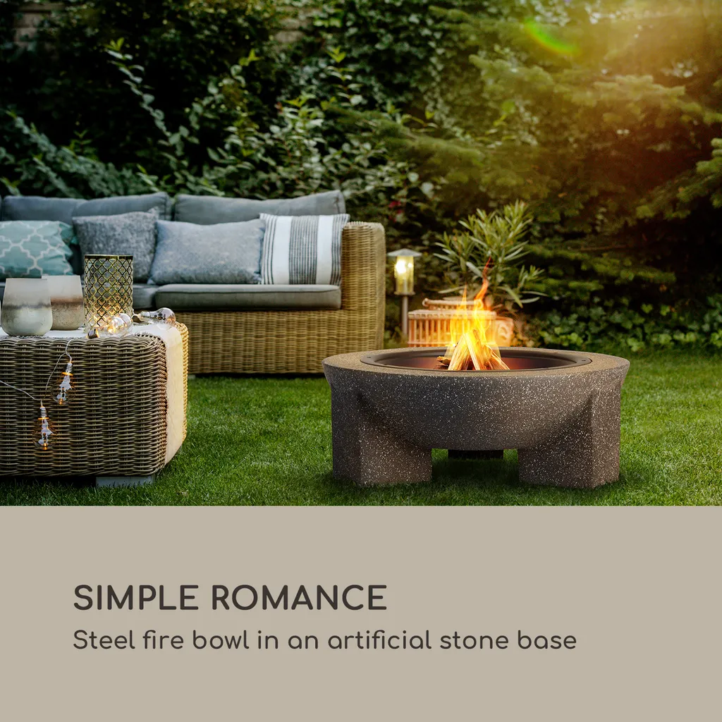 Troja Feuerschale Grill Ø 75 Cm Mit Funkenfang Stahl MgO-Kunststein Feuerfest 2 Troja Feuerschale Grill Ø 75 Cm Mit Funkenfang Stahl MgO-Kunststein Feuerfest – Bild 2