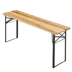 Juskys Bierzeltgarnitur Bichl 3-teilig Klappbar - Gartenmöbel-Set Aus 1 Biertisch + 2 Bierbänke – Festzeltgarnitur Biertischgarnitur Holz Metall -Grünwelt Exporteren Garten-Winkel e42ef43eb5e8a2a6f961349c45d211ff