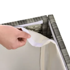 Juskys Polyrattan Auflagenbox Ikaria 950 L – Deckel Mit Hubautomatik & Innenplane – Garten Kissenbox Für Balkon & Terrasse – Gartenbox Grau-meliert -Grünwelt Exporteren Garten-Winkel e4dedeac01f58010c89885ca62c20ee2