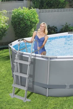 Bestway Power Steel™ Frame Pool Komplett-Set, Oval, Mit Filterpumpe, Sicherheitsleiter & Abdeckplane 488 X 305 X 107 Cm, Schwimmbecken, Schwimmen, Pools -Grünwelt Exporteren Garten-Winkel e52f9f8b7b726c88465fded444e62ffb