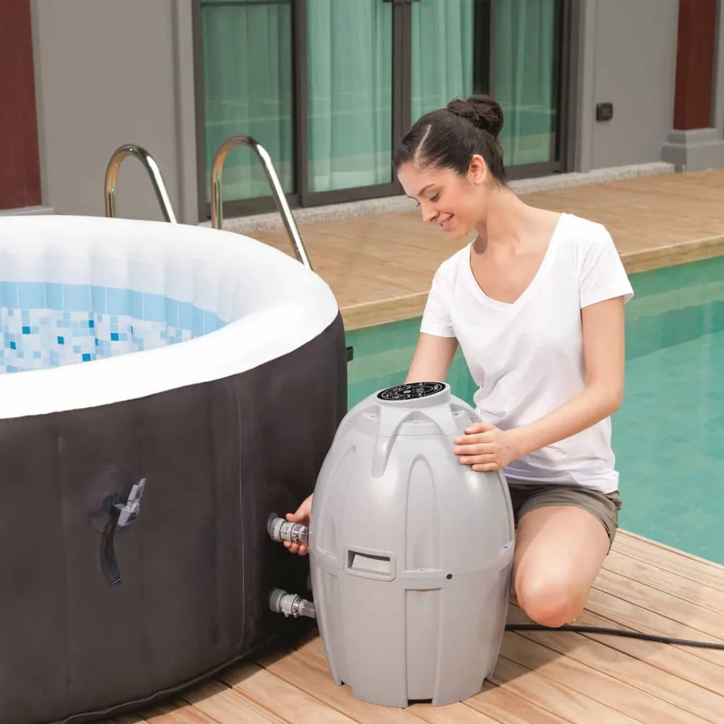Bestway Whirlpool Lay-Z-Spa Miami | 4 Personen | 81 Massageluftdüsen | Automatisch Aufblasbar | 180x66 Cm | Schwarz/türkis | Abdeckung | Indoor Outdoor 10 Bestway Whirlpool Lay-Z-Spa Miami | 4 Personen | 81 Massageluftdüsen | Automatisch Aufblasbar | 180x66 Cm | Schwarz/türkis | Abdeckung | Indoor Outdoor – Bild 10