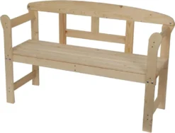 Massiv Friesenbank Parkbank Gartenbank B 123,5 X H 81 X T 42,5 Cm, Unbehandeltes Fichtenholz