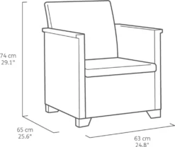 Keter Lounge Set Emma 8-teilig - Graphit , 2 Sessel + 2er Sofa + 1 Tisch Mit Aufbewahrungsbox-Funktion + 4 Sitzauflagen -Grünwelt Exporteren Garten-Winkel e6e263aa5d1e99c0aedc14316c953ce2