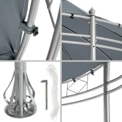 Tectake Gartenpavillon Siana Ø 3.5m - Anthrazit -Grünwelt Exporteren Garten-Winkel e82c9c2c65707161ce8822cec16ec4a1