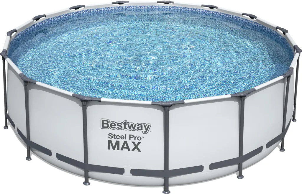 Bestway Steel Pro Max™ Frame Pool Komplett-Set, Rund, Mit Filterpumpe, Sicherheitsleiter & Abdeckplane 457 X 122 Cm 1 Bestway Steel Pro Max™ Frame Pool Komplett-Set, Rund, Mit Filterpumpe, Sicherheitsleiter & Abdeckplane 457 X 122 Cm