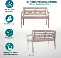 KMH® 2-sitzer Bank *Harry* White-washed (#102142) 8 KMH® 2-sitzer Bank *Harry* White-washed (#102142) -Grünwelt Exporteren Garten-Winkel e91a34d3fc70c67944917e6aade67daa
