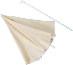 Roba Sonnenschirm-Set, Sonnenschirm Mit Metallgestell In Beige, Befestigungsleiste Grau Lasiert