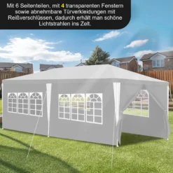 Yakimz Pavillon Verbolzung Festzelt Partyzelt Außenveranstaltungen Stahlrohre 3x6m Weiß -Grünwelt Exporteren Garten-Winkel e989c515527670bd9bf4ff645432e82f