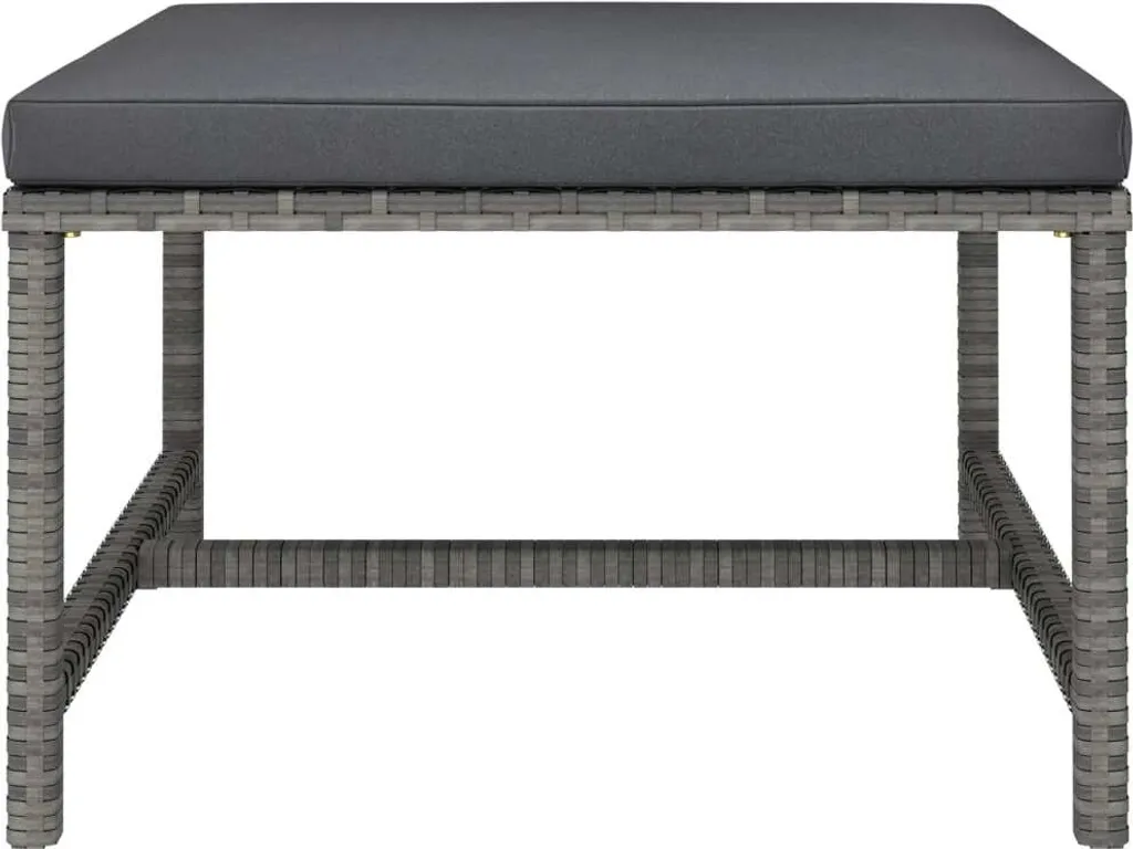 VidaXL 6-tlg. Garten-Lounge-Set Mit Kissen Poly Rattan Grau 9 VidaXL 6-tlg. Garten-Lounge-Set Mit Kissen Poly Rattan Grau – Bild 9