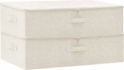 VidaXL Aufbewahrungsboxen 2 Stk. Stoff 70x40x18 Cm Creme
