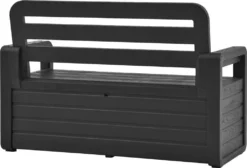 VidaXL Gartenbank Mit Stauraum 132,5 Cm Kunststoff Anthrazit -Grünwelt Exporteren Garten-Winkel eb59f01ad46d60e3ddf577fbbd49147e