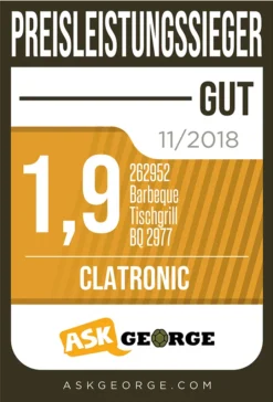 CLATRONIC Barbecue-Tischgrill BQ 2977 N Schwarz 19 CLATRONIC Barbecue-Tischgrill BQ 2977 N Schwarz -Grünwelt Exporteren Garten-Winkel eb93db6b16a5d0ded31a08b77e1f0925