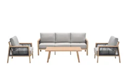 Garden Impressions Decala Lounge Set 4-teilig Aluminium Hell Teaklook Taupe