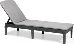 Allibert Sunlounger Liege Jaipur Inkl. Auflage, Farbe Graphit/Grau