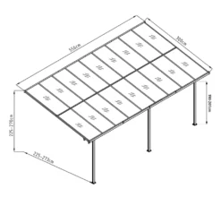 Westmann Aluminium Terassenüberdachung Mit Doppelstegplatten "Bruce" Schwarz 556 X 300 X 225-270 Cm (L X B X H) -Grünwelt Exporteren Garten-Winkel ecf31fb5c14faae68d01ad00113fa9fa