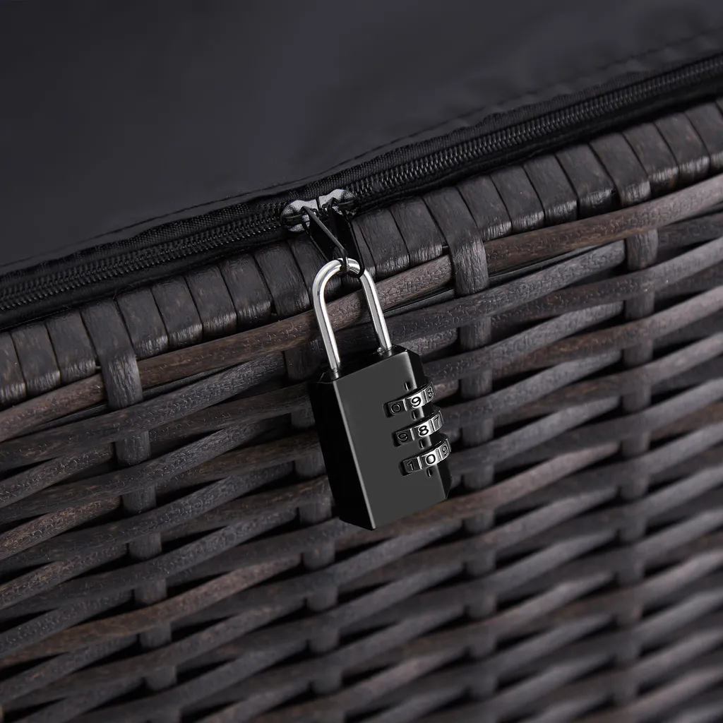 Tectake Auflagenbox Kiruna Mit Kunststoffgeflecht, 120x55x61,5cm, 270l - Braun 7 Tectake Auflagenbox Kiruna Mit Kunststoffgeflecht, 120x55x61,5cm, 270l - Braun – Bild 7