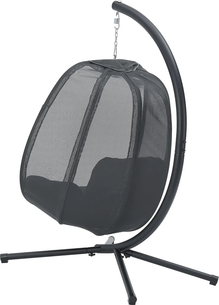 Hängesessel Abegondo Mit Gestell Und Kissen Indoor Outdoor Max. 120 Kg Hängekorb Hängestuhl Für Innen- Und Außen Stahlgestell Dunkelgrau 6 Hängesessel Abegondo Mit Gestell Und Kissen Indoor Outdoor Max. 120 Kg Hängekorb Hängestuhl Für Innen- Und Außen Stahlgestell Dunkelgrau – Bild 6
