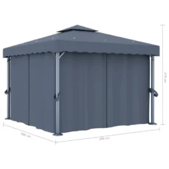 VidaXL Pavillon Mit Vorhang 3x3 M Anthrazit Aluminium 9 VidaXL Pavillon Mit Vorhang 3x3 M Anthrazit Aluminium -Grünwelt Exporteren Garten-Winkel ed5b6c77a4f127dd25ab7b693c94076c