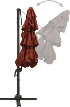VidaXL Sonnenschirm Mit Aluminium-Mast 4-lagig Terrakottarot 3x3 M -Grünwelt Exporteren Garten-Winkel ee50f409f3d35b7acf46c23ee95d99c3