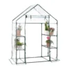 Juskys Foliengewächshaus 1 M² Aufrollbare Tür - Gewächshaus Für Tomaten - Stabiles Balkon Treibhaus Mit 4 Ebenen, Großem Eingang, PVC-Abdeckung