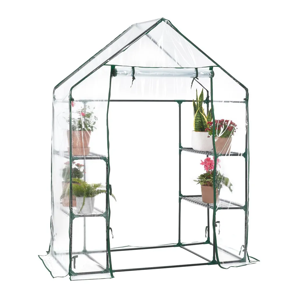 Juskys Foliengewächshaus 1 M² Aufrollbare Tür - Gewächshaus Für Tomaten - Stabiles Balkon Treibhaus Mit 4 Ebenen, Großem Eingang, PVC-Abdeckung 1 Juskys Foliengewächshaus 1 M² Aufrollbare Tür - Gewächshaus Für Tomaten - Stabiles Balkon Treibhaus Mit 4 Ebenen, Großem Eingang, PVC-Abdeckung