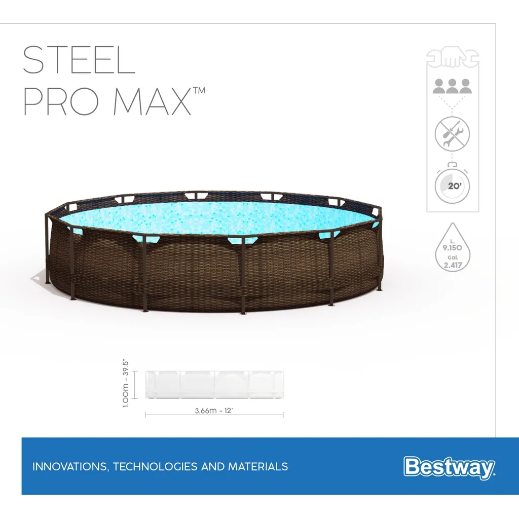 Bestway Swimmingpool-Set Steel Pro Max Rahmen 366 X 100 Cm 13 Bestway Swimmingpool-Set Steel Pro Max Rahmen 366 X 100 Cm – Bild 13