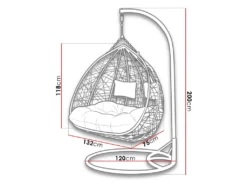 Mirjan24 Hängesessel Opam, Zweisitzer Hängekorb, Stilvoll Gartensessel Mit Stahlskelett (Farbe: Grau / Kissen: Grau) -Grünwelt Exporteren Garten-Winkel eea7554a384285969821fc7f90f9e1c3