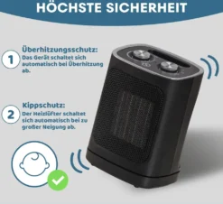 STAHLMANN Keramik Heizlüfter Energiesparend Und Leise 1800W – Heizung Elektrisch Mit Keramik-Heiztechnologie Und Thermostat – Elektrisches Heizgerät, Heizstrahler Innenraum, Electric Heater, 1800 -Grünwelt Exporteren Garten-Winkel ef156bacc250cb9fa3534e0910d2fc40