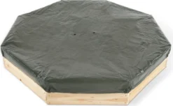 Plum Gigantischer Kinder Sandkasten Aus Holz Mit Sitzbänken Und Schutzhülle